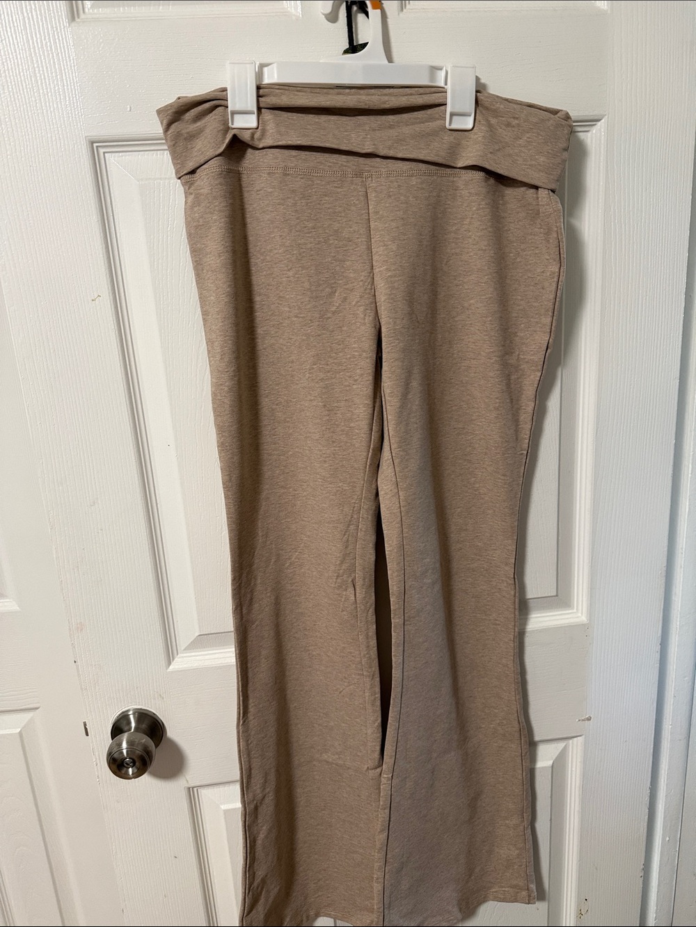 Streetwear Society Wide-Leg Fold-Over Waist Knit Pants - Taupe
